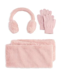 Capelli Girls' Lurex Faux Fur Earmuff, Scarf & Gloves Set