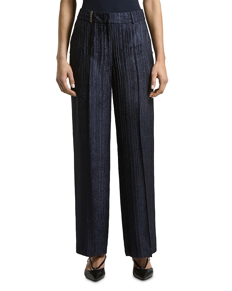 Peserico Burnout Stripe Wide Leg Trousers