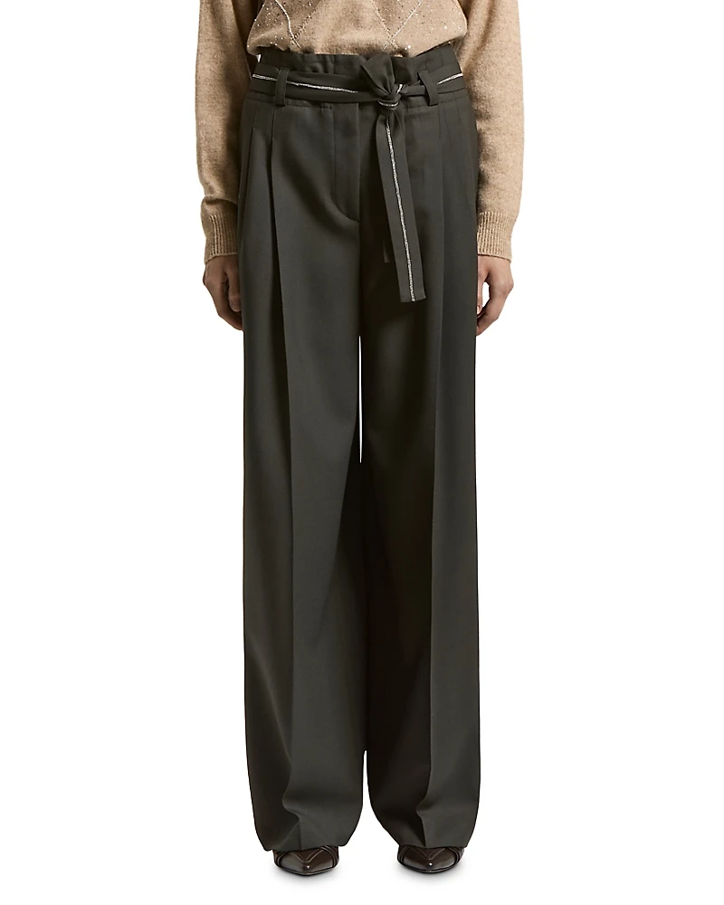 Peserico Wide Waistband Pleated Trousers