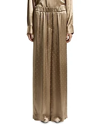 Peserico Satin Eyelet Wide Leg Pants