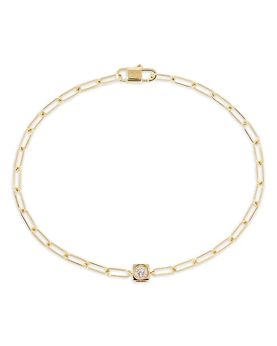 Dinh Van Diamond Cube Charm Chain Link Bracelet