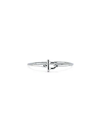 Unode50 Sterling Silver-Plated Bangle Bracelet with White Topaz