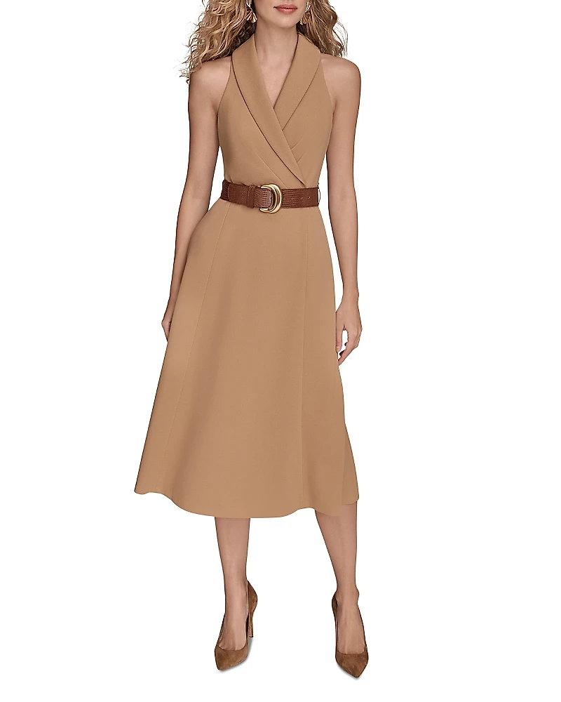 Donna Karan Sleeveless Belted Jacket Dress