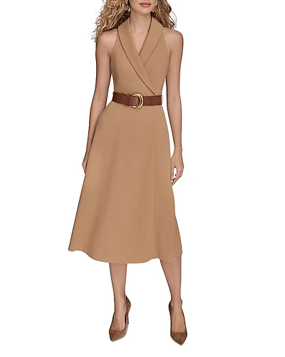 Donna Karan Sleeveless Belted Jacket Dress