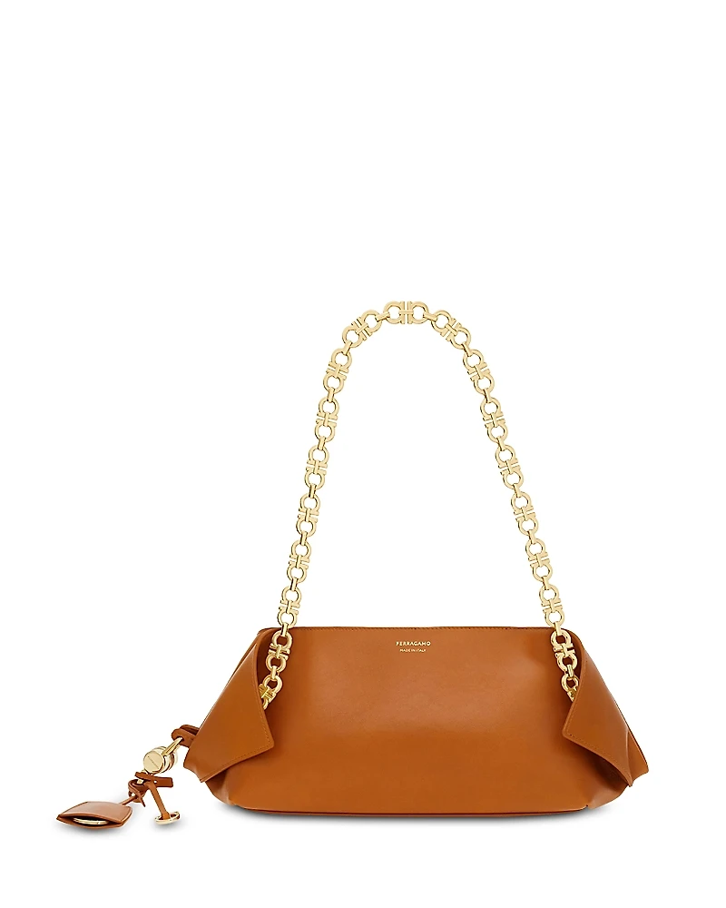 Ferragamo Leather Scarf Shoulder Bag