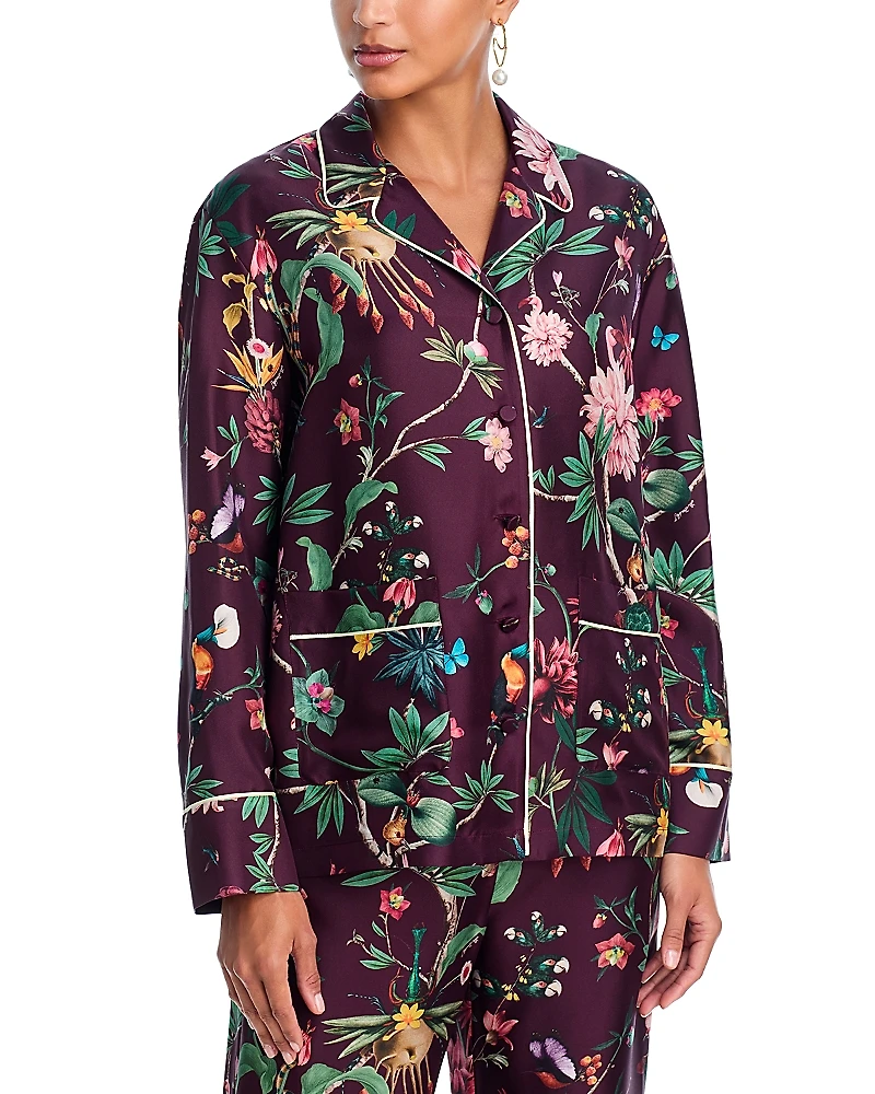 La Double J Silk Pajama Shirt
