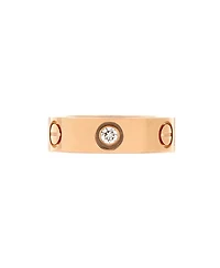 Pre-Owned Cartier Love 3 Diamonds Band Ring 18K Rose Gold with Diamonds