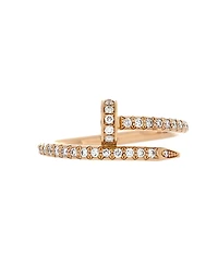 Pre-Owned Cartier Small Juste un Clou Paved Ring 18K Rose Gold with Diamonds