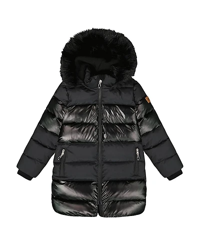 Deux par Girls' Long Metallic Puffy Winter Coat