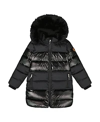 Deux par Girls' Long Metallic Puffy Winter Coat