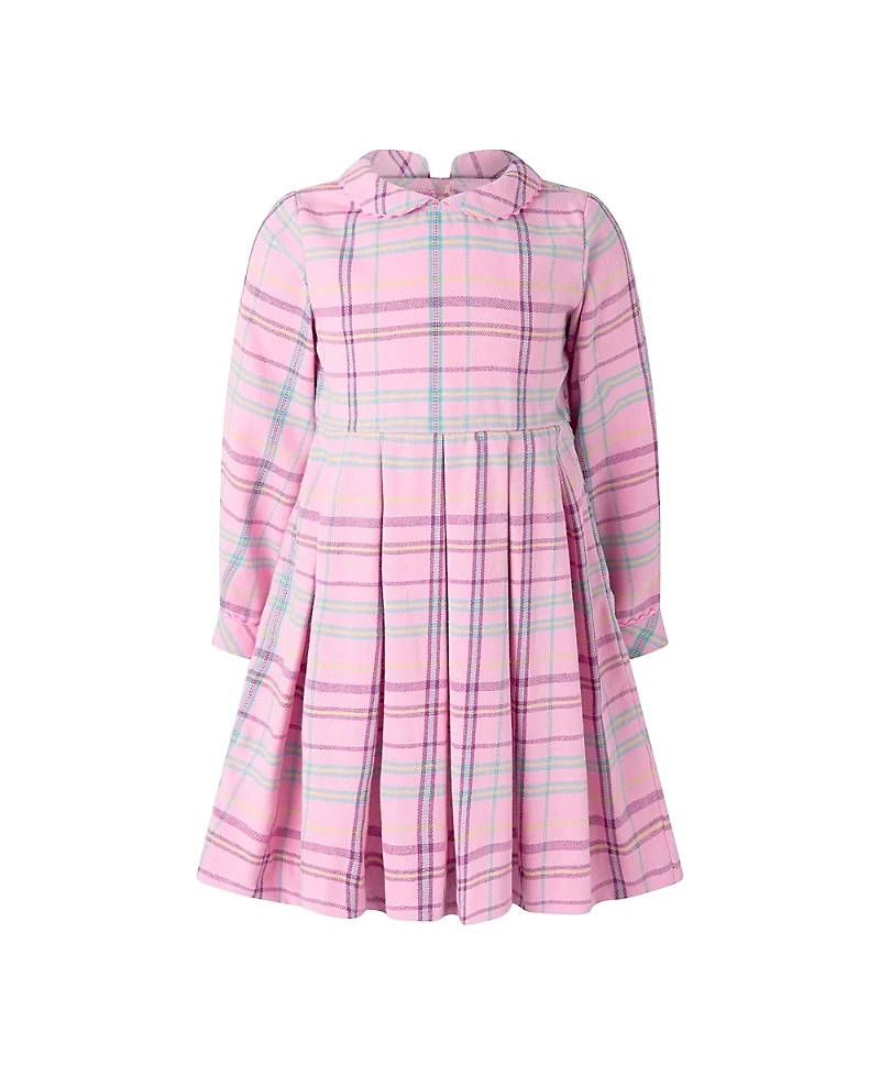 Rachel Riley Girls' Pink Check Pleated Dress - Little Kid, Big Kid