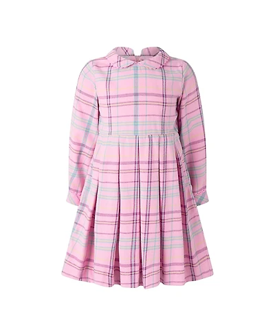 Rachel Riley Girls' Pink Check Pleated Dress - Little Kid, Big Kid