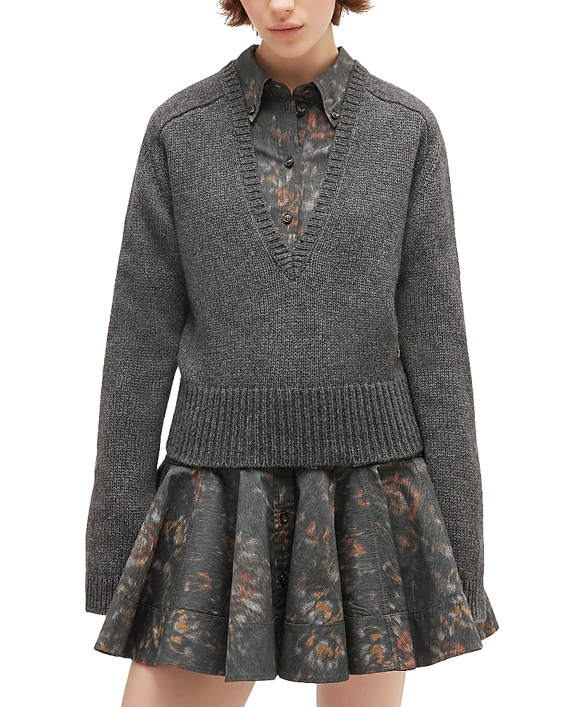 Ganni Deep V Neck Sweater