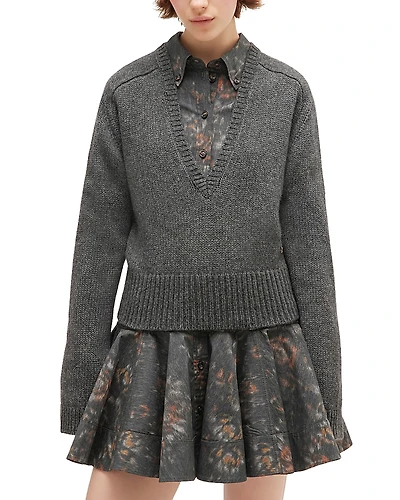 Ganni Deep V Neck Sweater