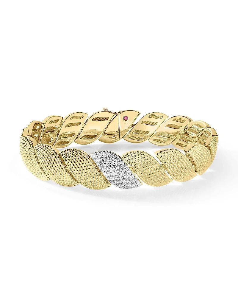 Roberto Coin 18K White & Yellow Gold San Marco Textured Bracelet
