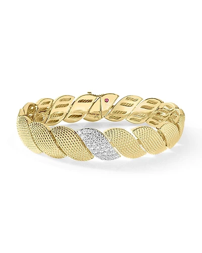 Roberto Coin 18K White & Yellow Gold San Marco Textured Bracelet