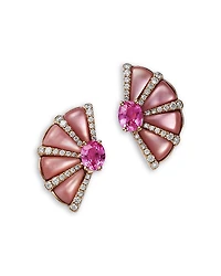 Bloomingdale's Fine Collection Multi Sapphire & Diamond Stud Earrings
