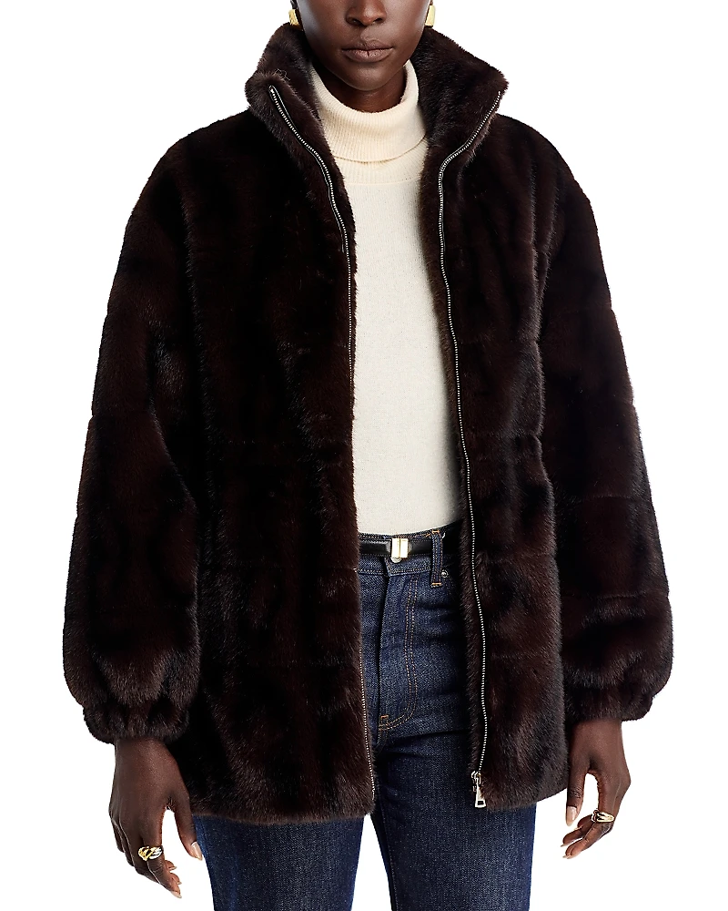 Elie Tahari The Eliana Faux Fur Coat