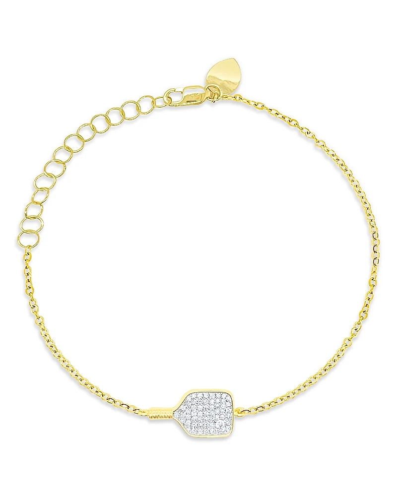 Meira T 14K White & Yellow Gold Diamond Pickleball Racket Chain Bracelet