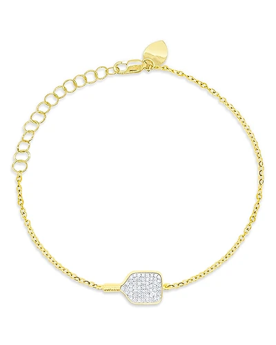 Meira T 14K White & Yellow Gold Diamond Pickleball Racket Chain Bracelet