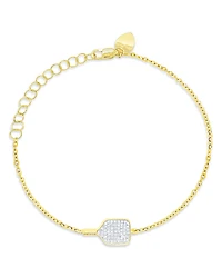 Meira T 14K White & Yellow Gold Diamond Pickleball Racket Chain Bracelet