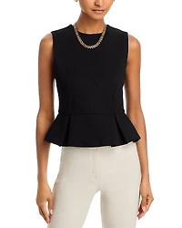 French Connection Cleo Ponte Sleeveless Peplum Top