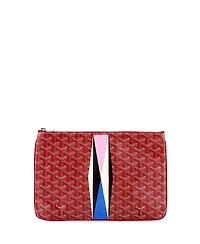 Pre-Owned Goyard Mm Senat Zip Pouch Printed Coated Canvas