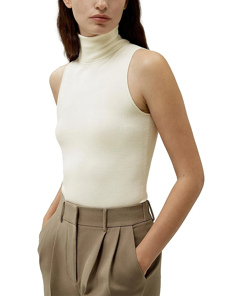 Lilysilk Minimalist Sleeveless Turtleneck Top