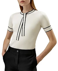 Lilysilk Silk Knit Top with Ribbons