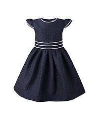 Rachel Riley Girls' Dot Damask Dress - Little Kid, Big Kid