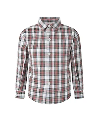 Rachel Riley Boys' Ivory Tartan Shirt - Little Kid, Big Kid