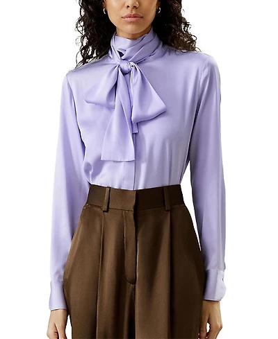 Lilysilk Silk Turtleneck Ribbon Blouse