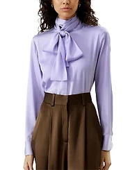 Lilysilk Silk Turtleneck Ribbon Blouse