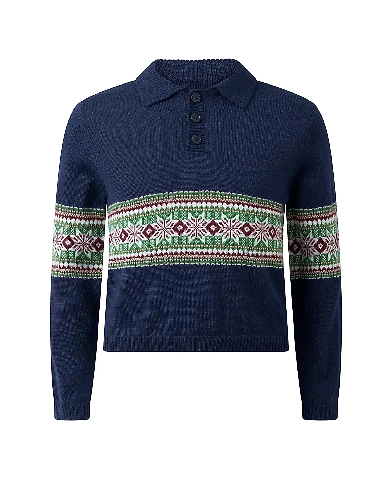 Rachel Riley Boys' Fairisle Collar Sweater - Little Kid, Big Kid