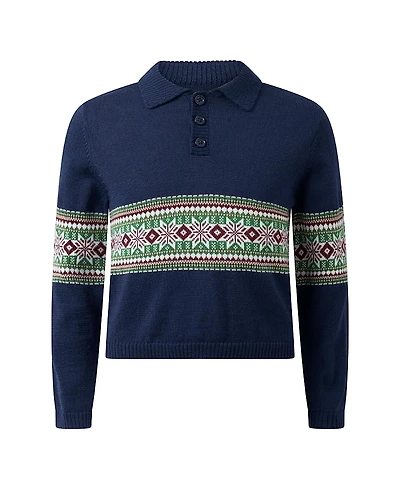 Rachel Riley Boys' Fairisle Collar Sweater - Little Kid, Big Kid