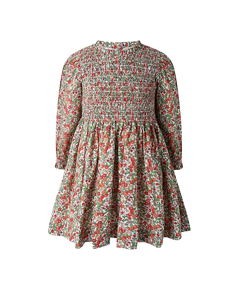 Rachel Riley Girls' Botanical Ruched Dress - Little Kid, Big Kid