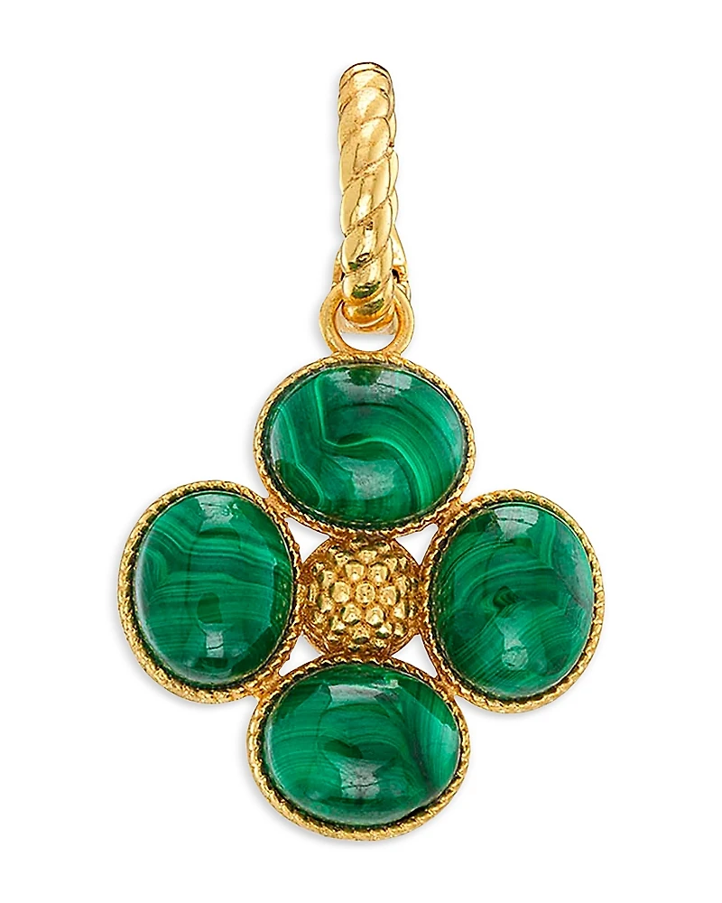 Capucine De Wulf Malachite Berry Clover Double Sided Pendant