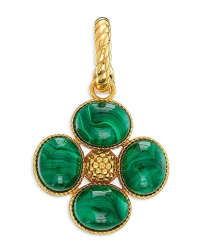 Capucine De Wulf Malachite Berry Clover Double Sided Pendant