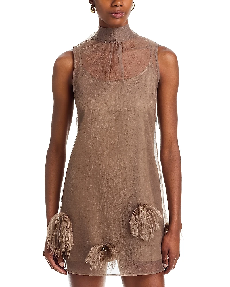 Staud Albee Embellished Mini Dress