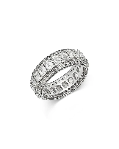 Bloomingdale's Fine Collection Diamond Emerald & Round Cut Eternity Band