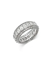Bloomingdale's Fine Collection Diamond Emerald & Round Cut Eternity Band