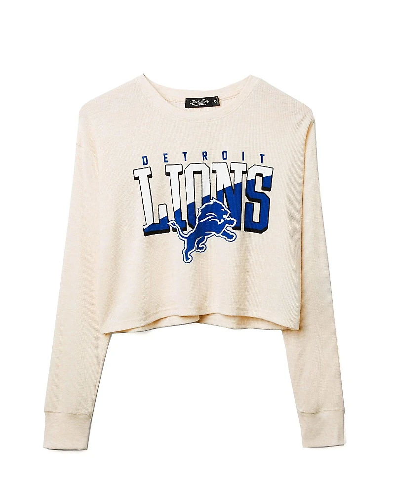 Junk Food Clothing Women's Nfl Detroit Lions Slant Crop Thermal