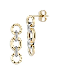 Alberto Amati 14K White & Yellow Chain Link Drop Earrings