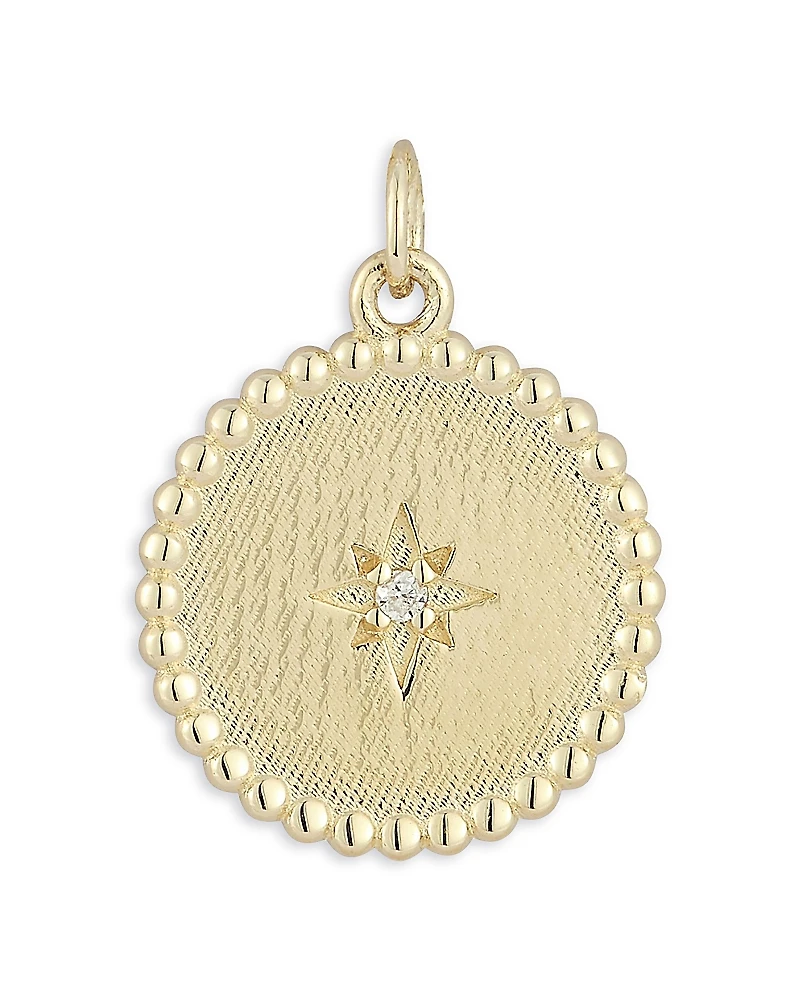 Moon & Meadow 14K Yellow Gold Diamond Star Beaded Medallion Pendant