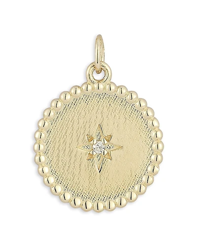 Moon & Meadow 14K Yellow Gold Diamond Star Beaded Medallion Pendant