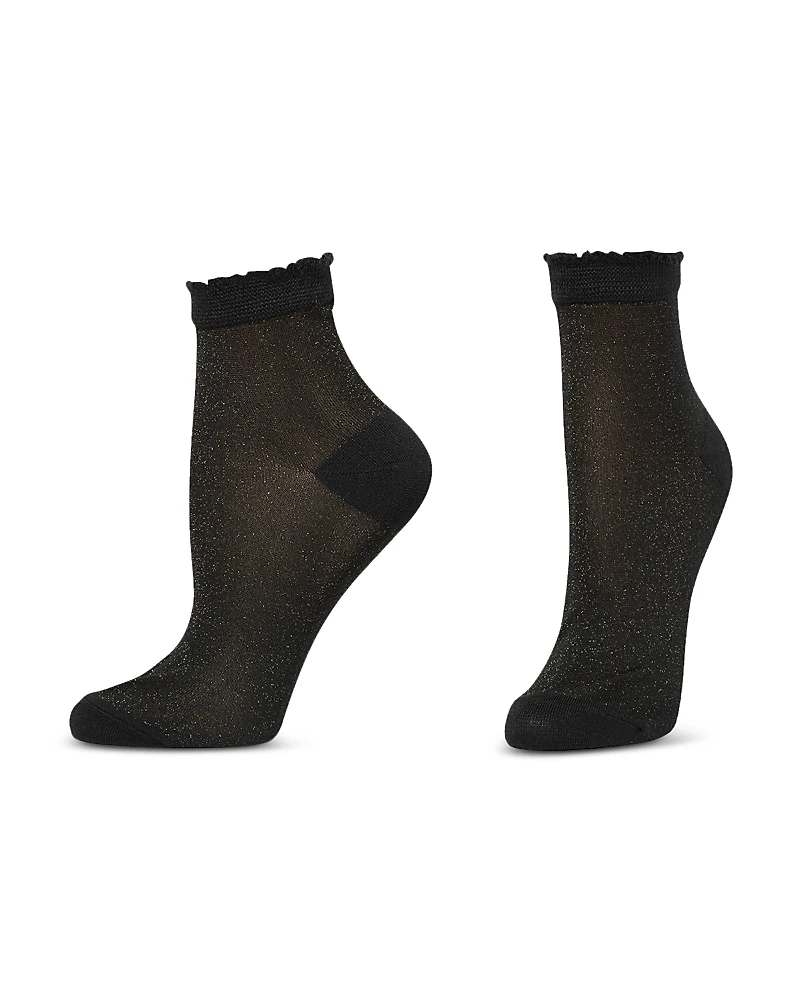 Hue Metallic Opaque Anklet Socks