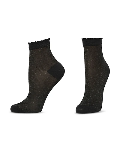 Hue Metallic Opaque Anklet Socks