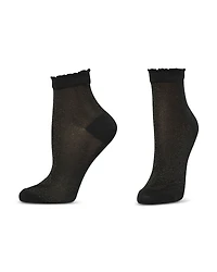 Hue Metallic Opaque Anklet Socks