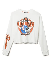 Junk Food Clothing Women's Nfl Denver Broncos Helmet Crop Fleece Sweatshirt