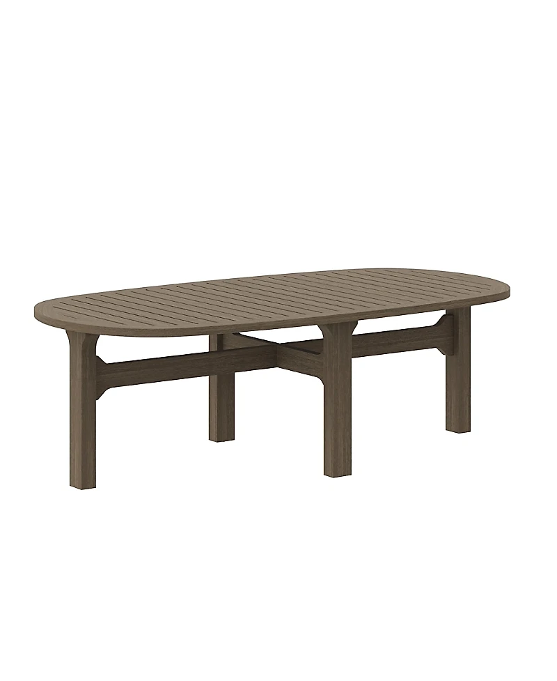 Modway Saratoga Oval Outdoor Patio Teak Wood Coffee Table